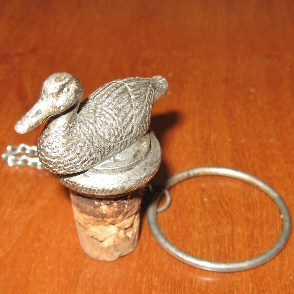 Vintage Pewter Duck Bottle Topper by Wild Things Unlimited